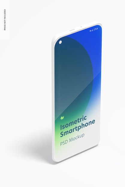 Isometric Clay Smartphone Mockup, Portrait Right View