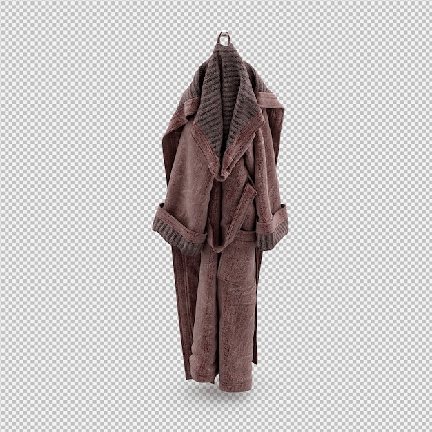 PSD isometric clothing as 3d isolated render