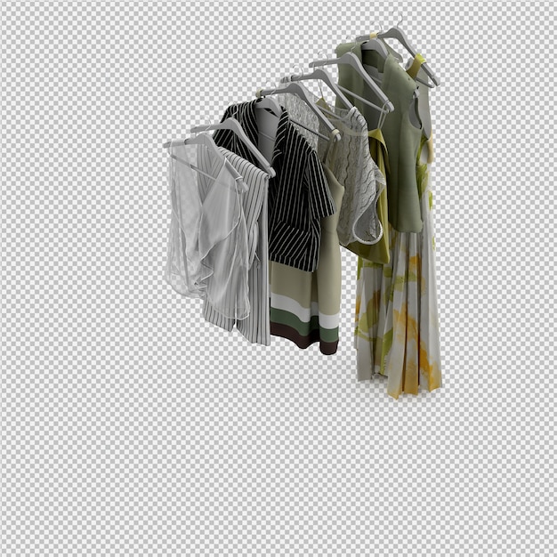 isometric clothing as 3d isolated render