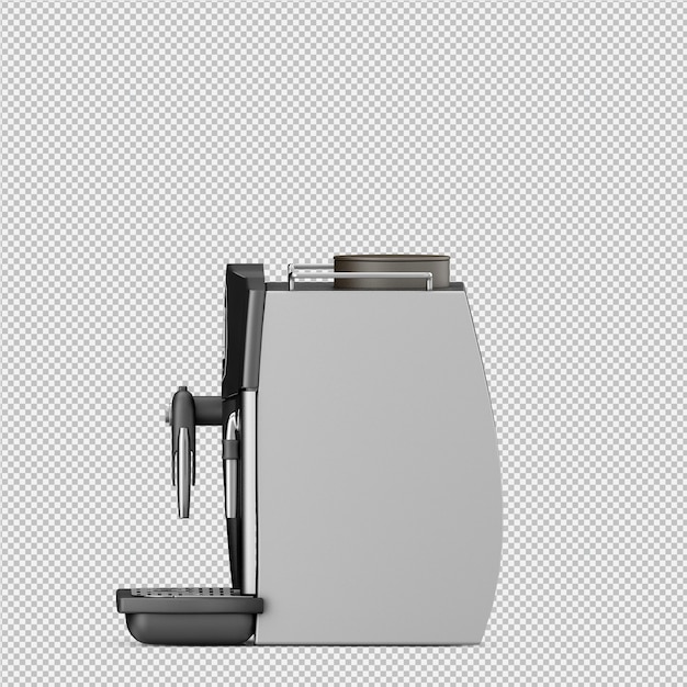 Isometric coffee machine 3D isolated rendering