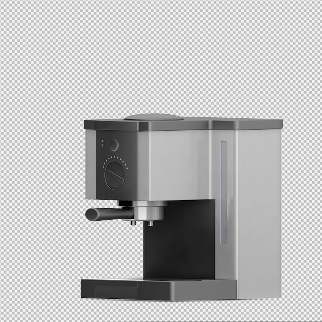 Isometric coffee machine 3D isolated rendering