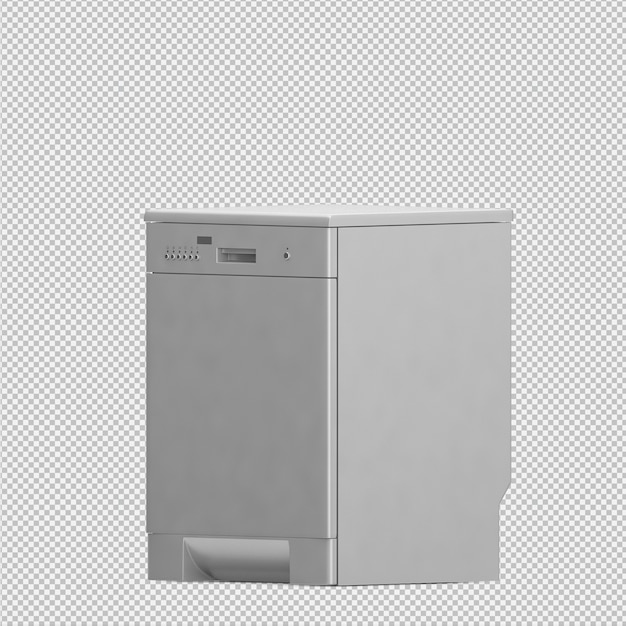 Isometric dishwasher 3D render