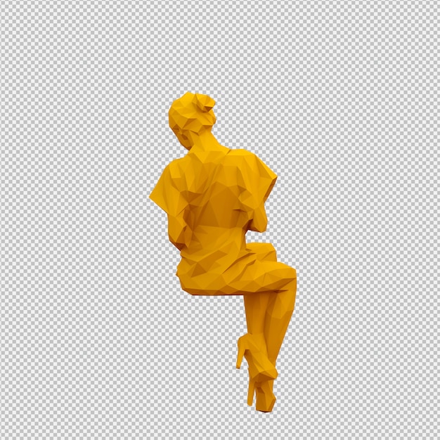 Isometric female 3D render