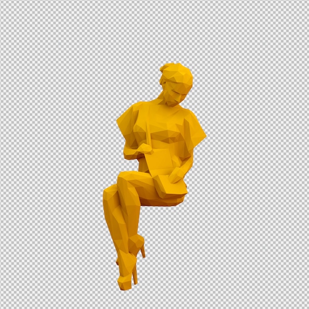 Isometric female 3D render