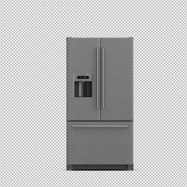 Isometric Fridge 3D isolated render