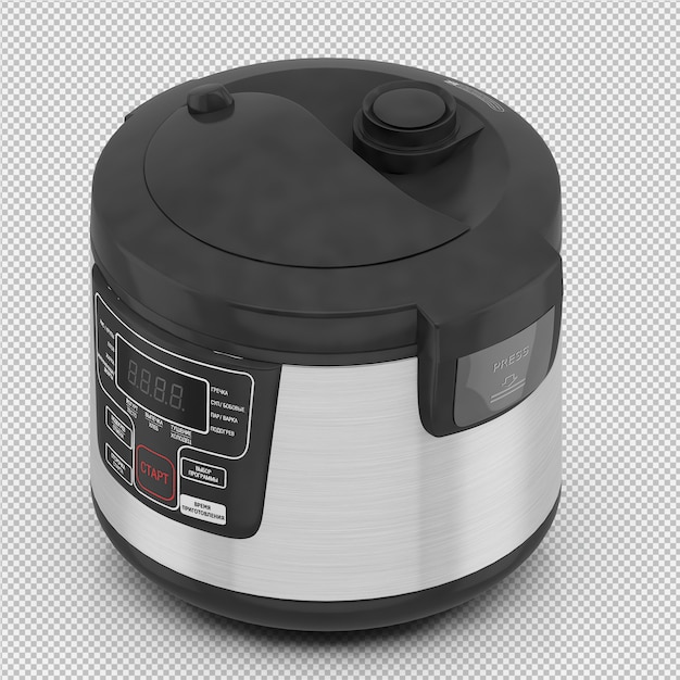 Isometric fryer 3D isolated render