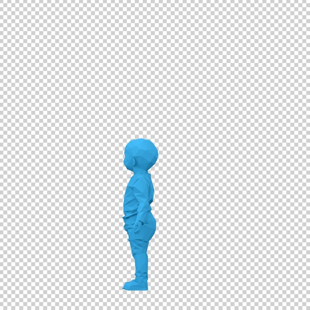 Isometric kid 3D render