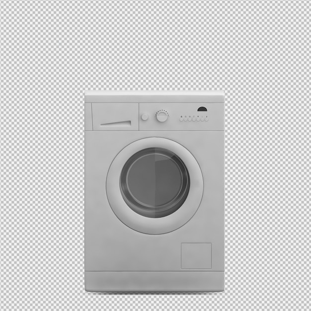 Isometric Laundry machine 3D render