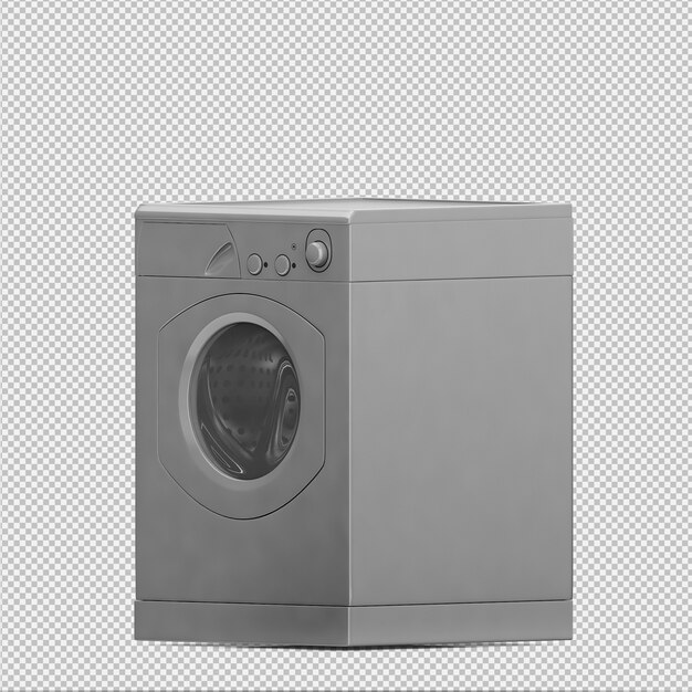 Isometric Laundry machine 3D render