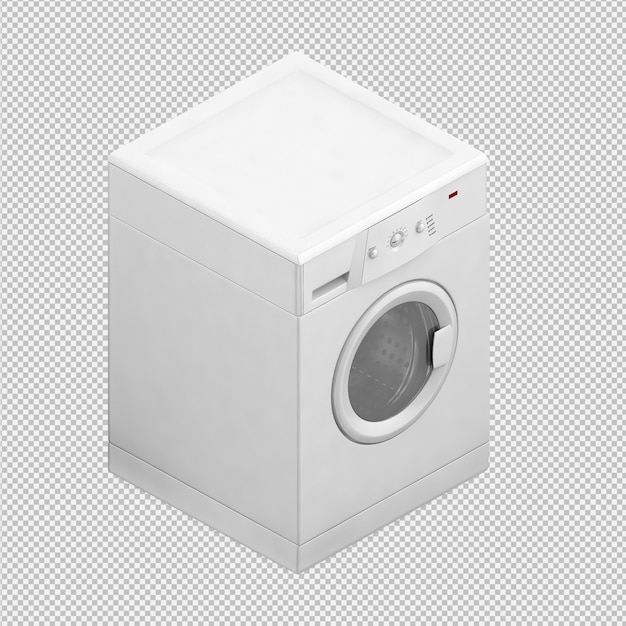 Isometric Laundry machine 3D render