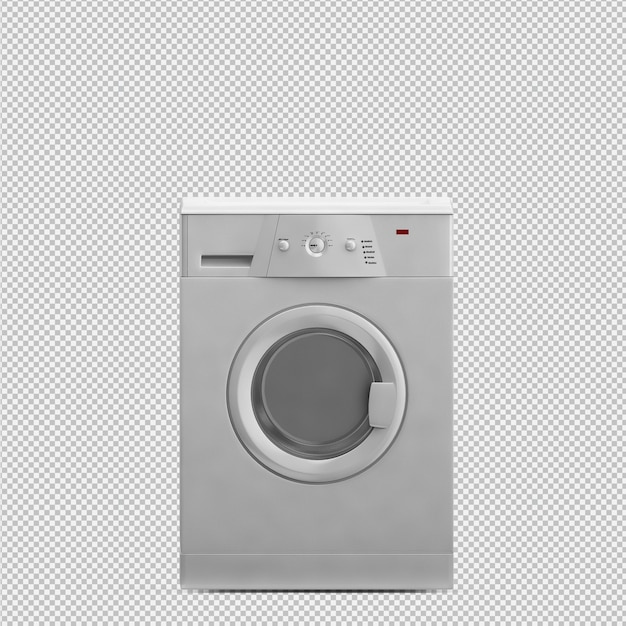 Isometric Laundry machine 3D render