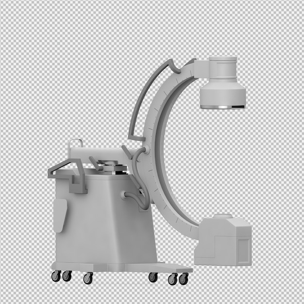 Isometric medical equipment 3D render