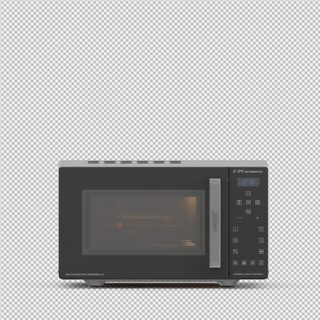 Isometric microwave 3D render