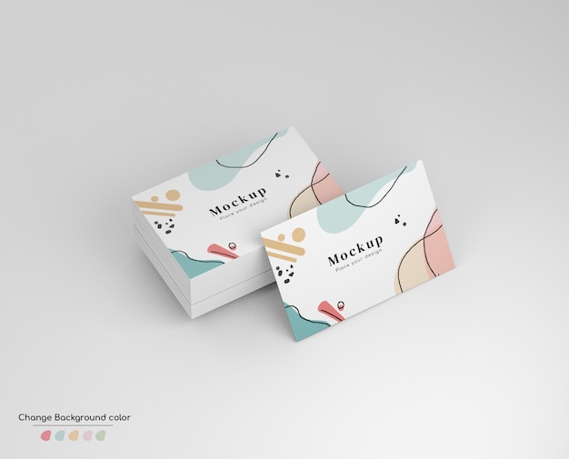 Isometric minimal business visiting card mockup in wad and isolated.