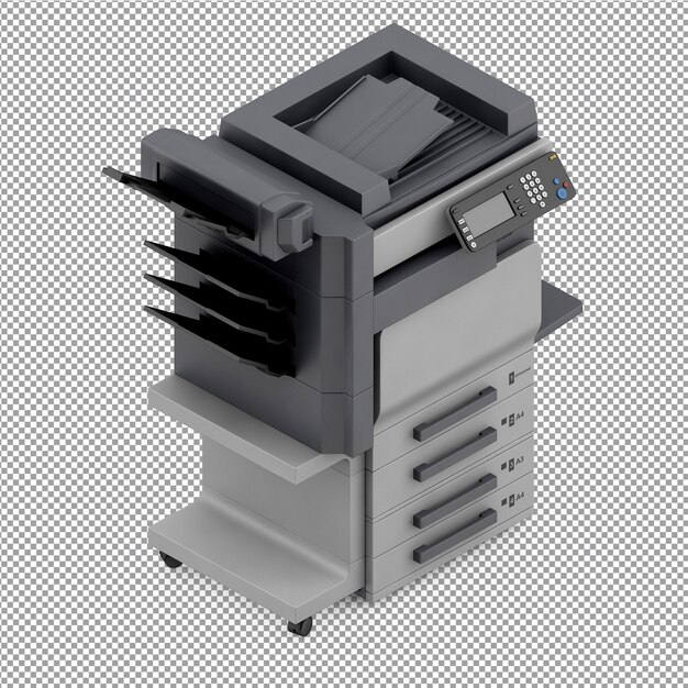 Isometric Office equipment 3D Render