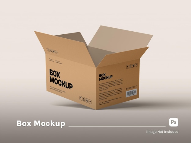 Isometric Opened Delivery Box Isolated 3D Mockup