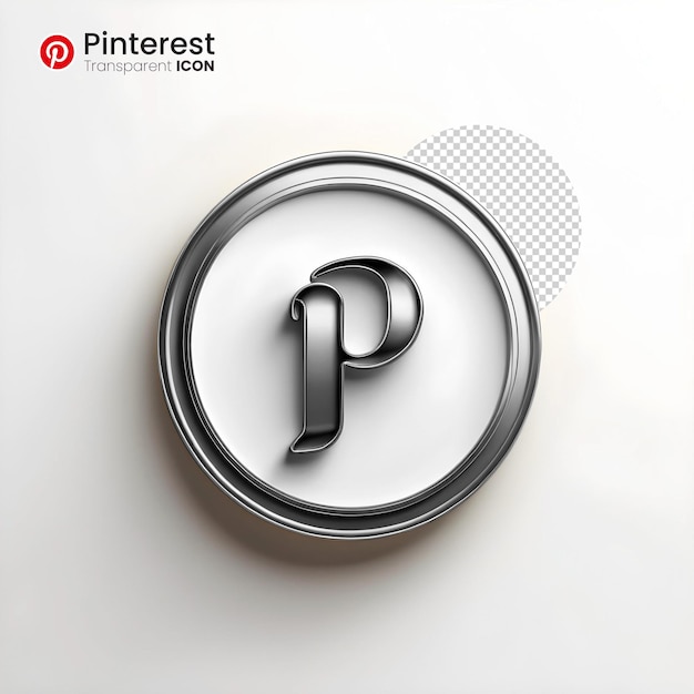 Isometric P Logo Silver Pinterest Icon 3d Brand Logo Isolated Transparent Background