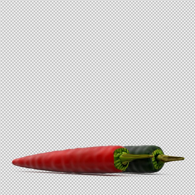 Isometric peppers 3d render