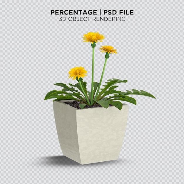 Isometric plant 3d rendering