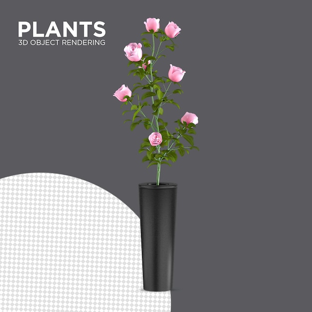 Isometric plant 3d rendering