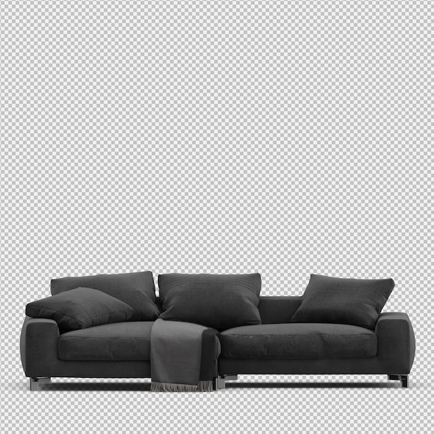 Isometric Sofa 3D isolated render