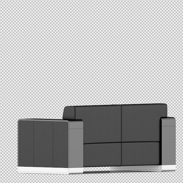 Isometric sofa 3D render