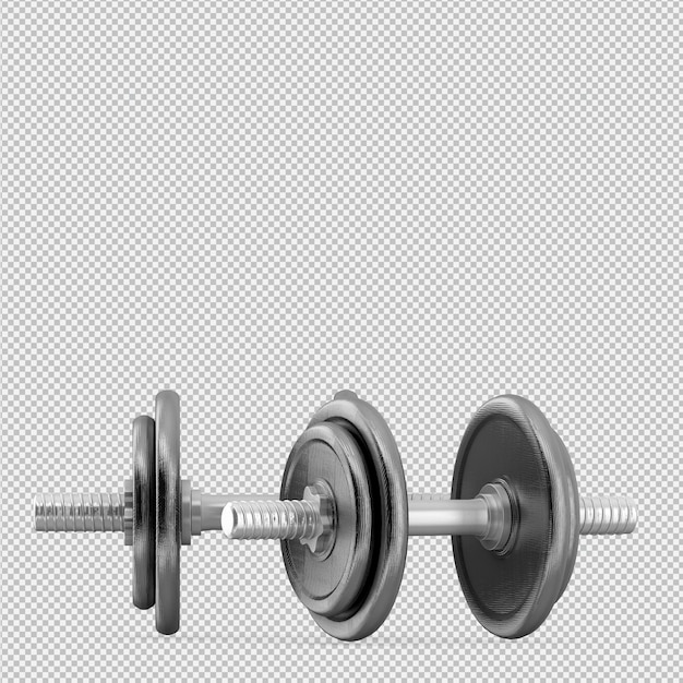 Isometric sport and gym equipment 3D render