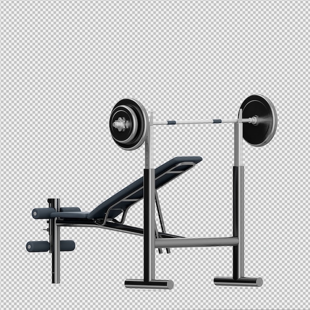 Isometric sport and gym equipment 3D render