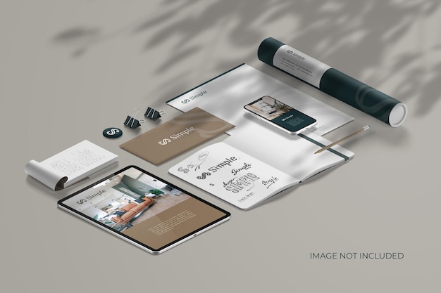 Isometric Stationery Branding - Mockup Scene Creator