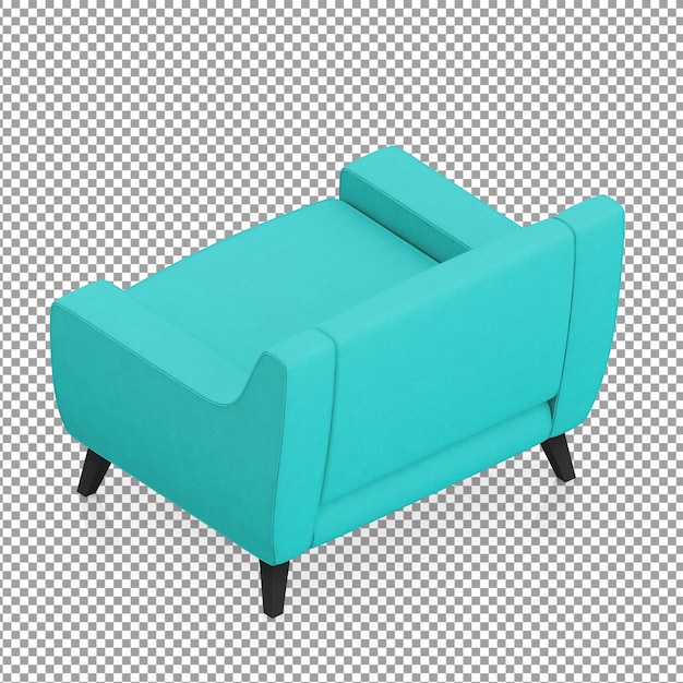 Isometric turquoise  armchair