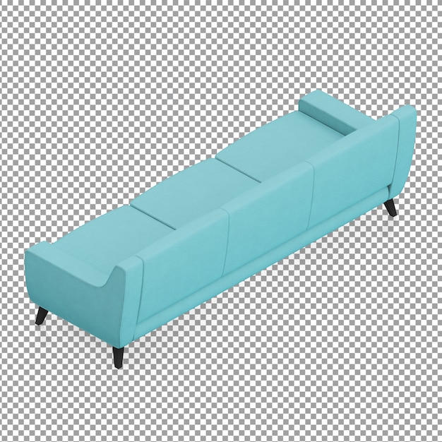 Isometric turquoise couch