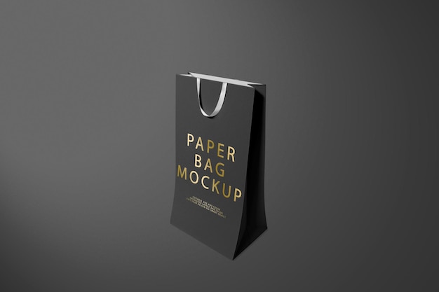 Isometric view editable paper bag mockup