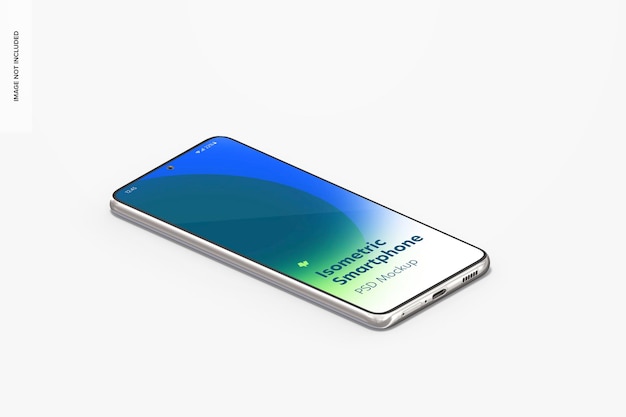 Isometric view of Smartphone Mockup