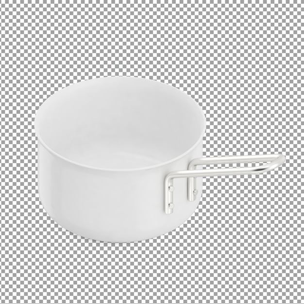 Isometric white saucepan