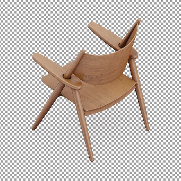 Isometric wooden chair