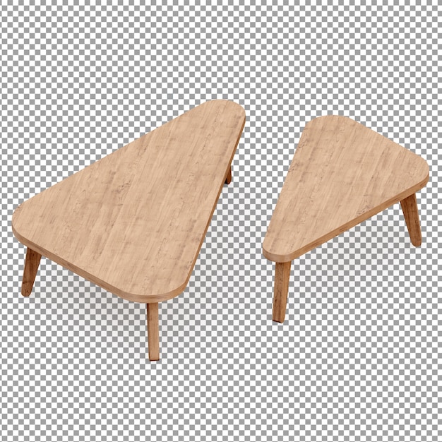 Isometric wooden tables