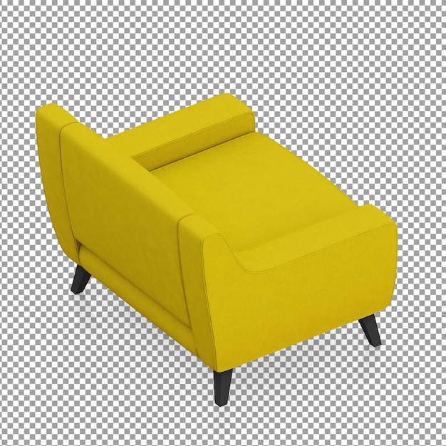 Isometric yellow armchair