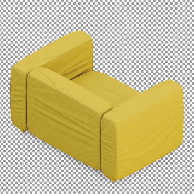 Isometric yellow couch