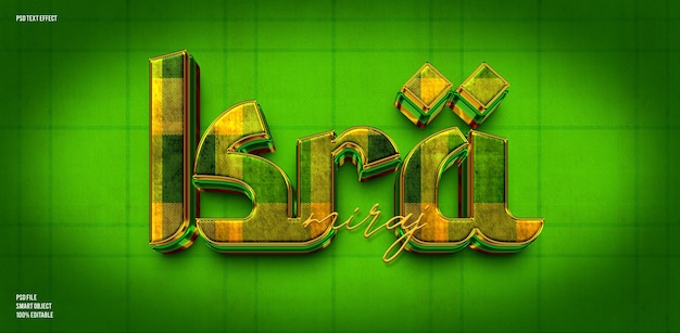 Isra miraj 3D editable text effect