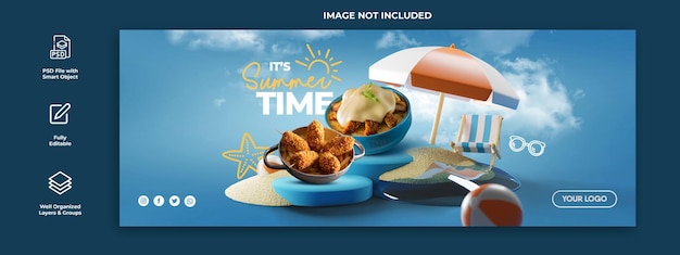 It's Summer Time food restaurant social media post for Instagram prmotion