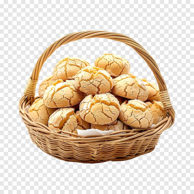 PSD italian amaretti cookies biscuits isolated on a transparent background