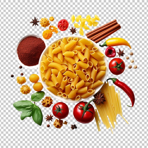 PSD italian food delicious pasta on white background