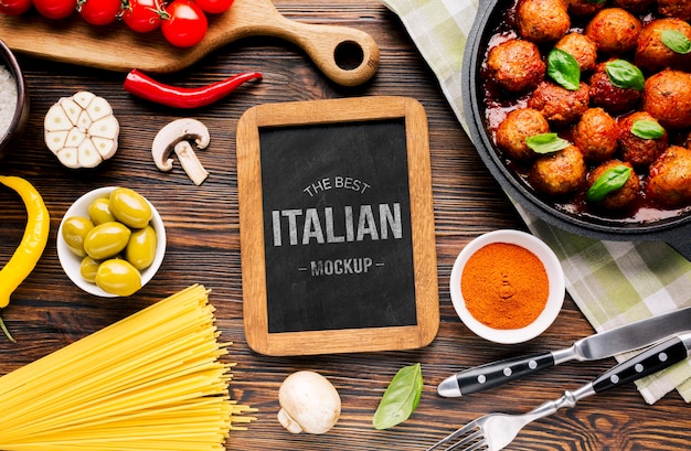 Italian food mock-up meatballs