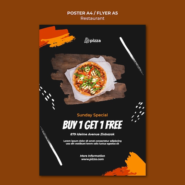 PSD italian food restaurant poster template