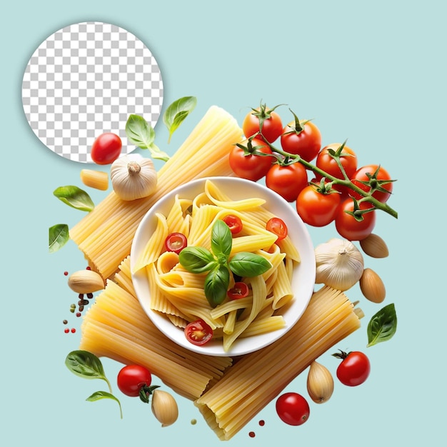 A Italian pasta different on transparent background