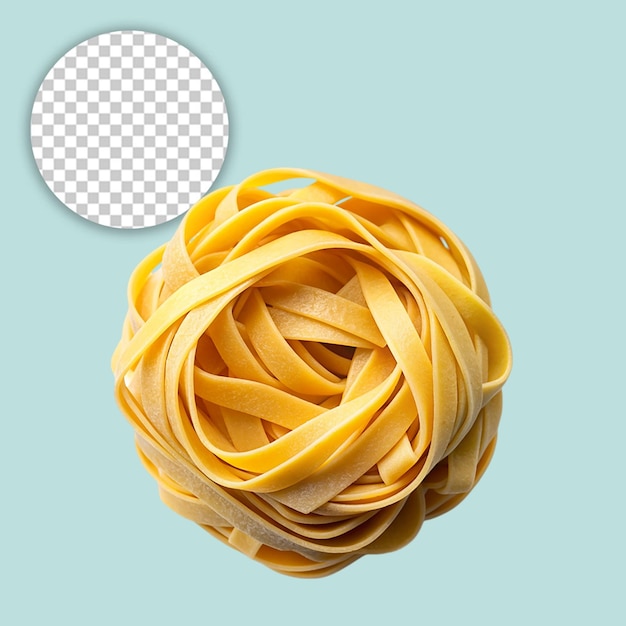 PSD italian pasta fettuccine nest isolated on transparent background