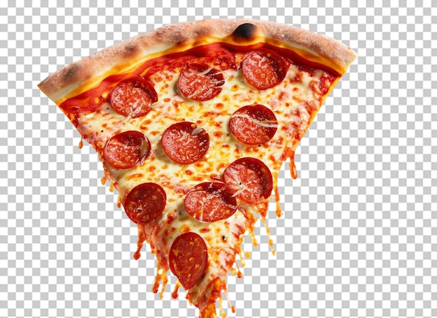 Italian Pepperoni Pizza With Tomato Sauce On Transparent Background