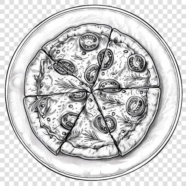 Italian pizza on a plate italian food black and white