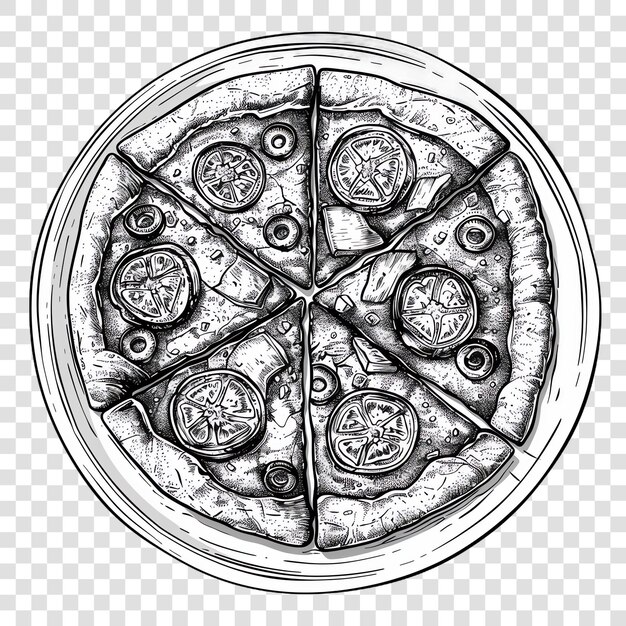 Italian pizza on a plate italian food black and white