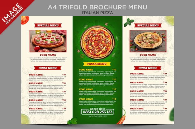 Italian Pizza Trifold Brochure Menu Series Template